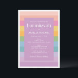 Invitación Rayo Pastel brillante Arcoiris Morado Bat Mitzvah<br><div class="desc">Brillante Tirada Pastel Arcoiris Morado Barba Mitzvah Invitación</div>