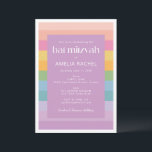 Invitación Rayo Pastel brillante Arcoiris Morado Bat Mitzvah<br><div class="desc">Brillante Tirada Pastel Arcoiris Morado Barba Mitzvah Invitación</div>