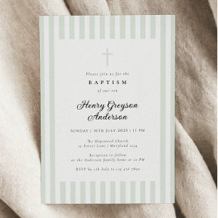 Invitación Rayo verde azaroso elegante bautismo