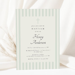 Invitación Rayo verde claro elegante baptismo invitado