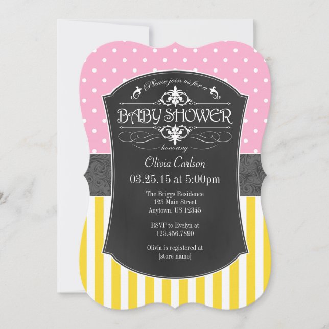 Invitación Rayos de croqueta gris rosado Baby Shower (Anverso)