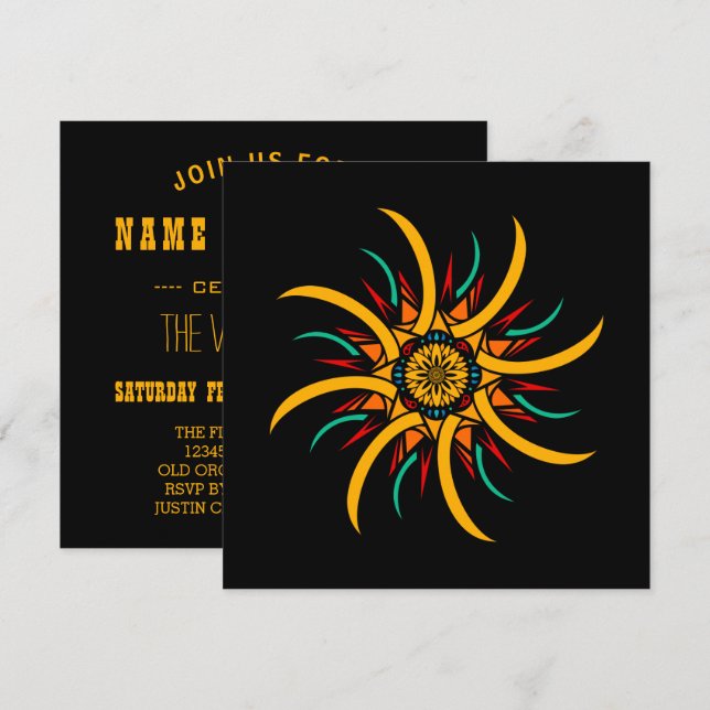 Invitación rayos solares (Anverso / Reverso)