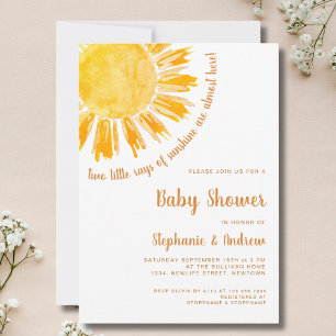 Invitación Rays of Sunshine Parejas gemelas Baby Shower