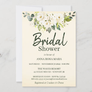 Invitación *~* Raza blanca suave ducha de novia amarilla suav