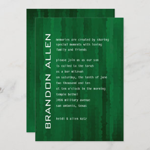 Invitación Razas del bar Mitzvah Emerald Green Techno