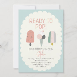 Invitación Ready to Pop Popsicle Baby Shower Invitation Mint