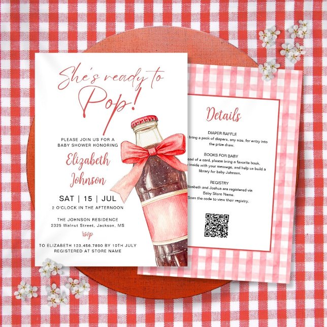 Invitación Ready To Pop Soda Bottle Baby Shower All In One (Ready To Pop Soda Bottle Baby Shower All In One Invitation)
