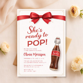 Invitación Ready to Pop Soda Red Bow Baby Shower