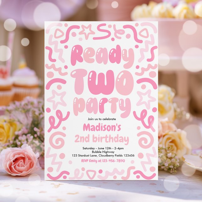 Invitación Ready Two Party Confetti Balloon 2nd Birthday  (Subido por el creador)