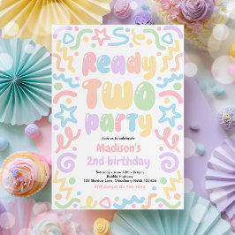 Invitación Ready Two Party Confetti Balloon 2nd Birthday