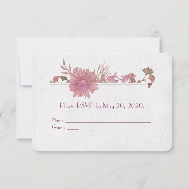 Invitación Reafirmación de votos con borde de acuarela floral (Anverso)