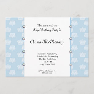 Invitación real azul del cumpleaños