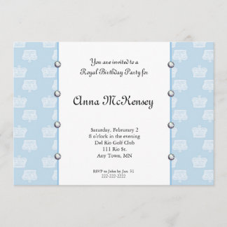Invitación real azul del cumpleaños