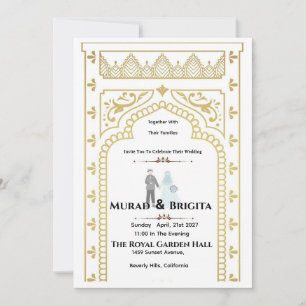 Invitación Real de Boda India – Diseño Dorado