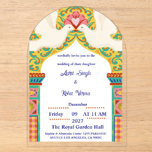 Invitación Real de Boda India Tradicional Dorado
