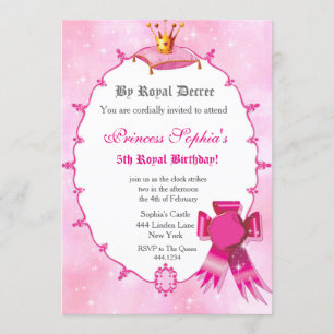 Invitación real de la fiesta de la princesa