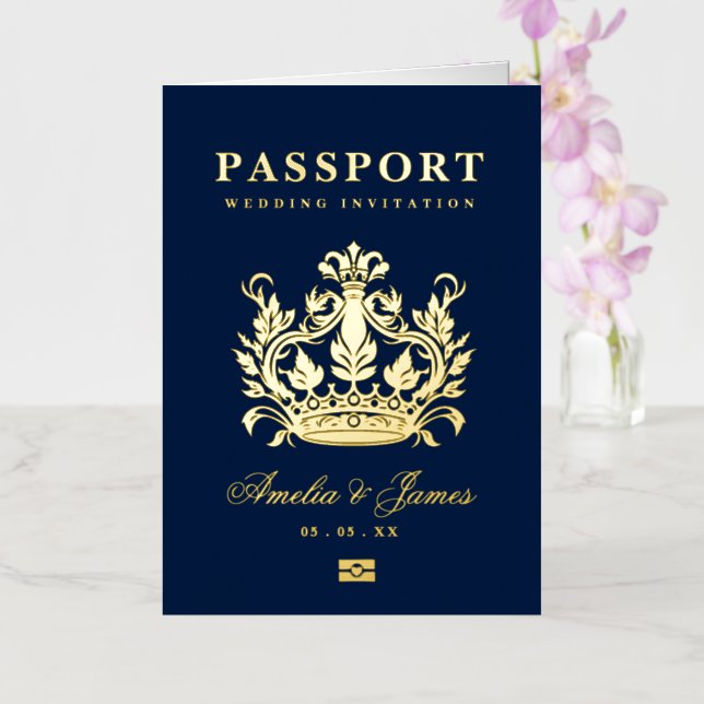 invitación real de papel de estaño para boda de de (Orquídea)
