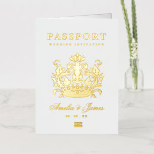 invitación real de papel de estaño para boda de de