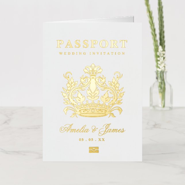 invitación real de papel de estaño para boda de de (Flor)