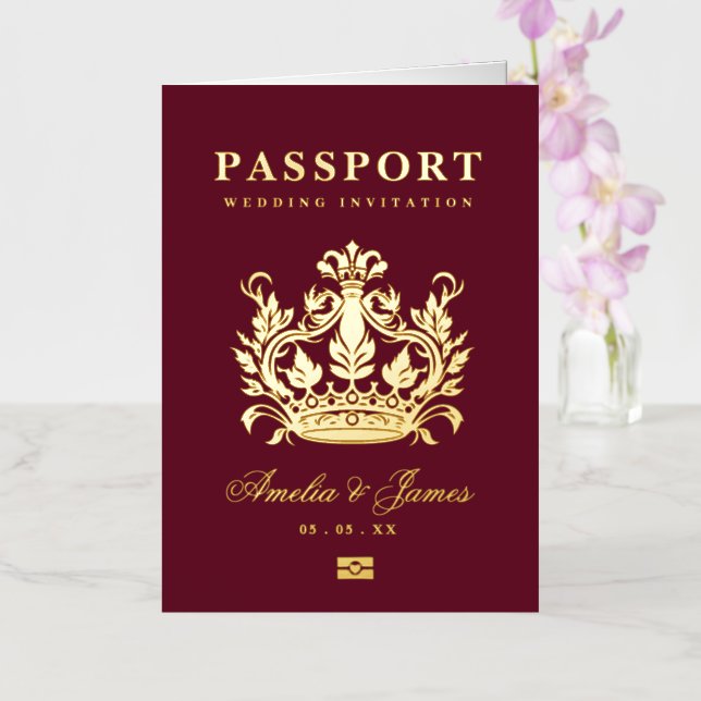 invitación real de papel de estaño para boda de de (Orquídea)