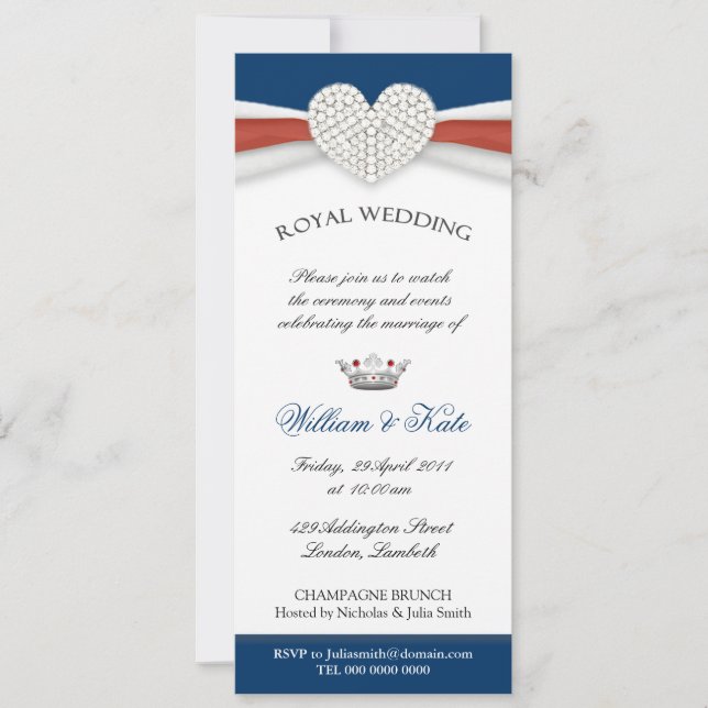 Invitación real del fiesta de casa de la boda (Anverso)