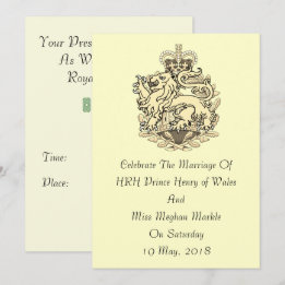 Invitación real elegante de Harry y de la boda de