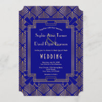 Real Marina Oro Azul Gran Gatsby Art Deco Boda
