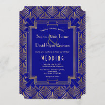 Real Marina Oro Azul Gran Gatsby Art Deco Boda