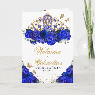 Invitación Real Princesa Azul Tiara Quinceanera