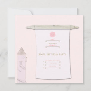 Invitación Real Princess Scroll Invitation Pink