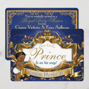 Invitación Real Príncipe Africano de Fantasía Azul