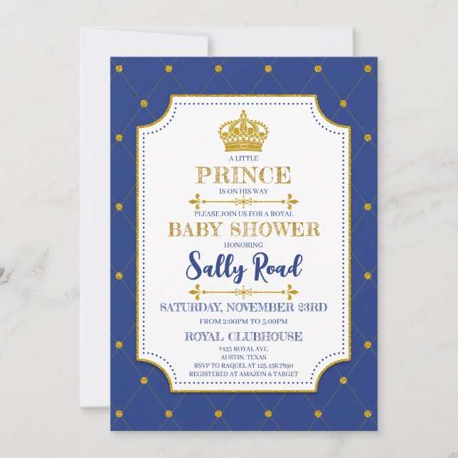 Invitación Real Príncipe Baby Shower (Anverso)