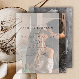 Invitación Real Vellum Overlay Watercolor Photo Boda