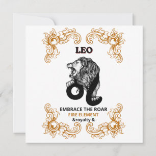 Invitación Realeza Leo Zodiaco Acepta el Rugido Elemento Fu