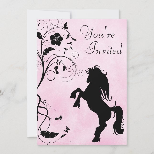 Invitación Rearing Horse Birthday Invitation (Anverso)