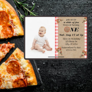 Invitación Rebanada de diversión Cumpleaños 1 con foto