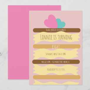 Invitación Rebanada de pastel de capas Cumpleaños