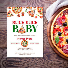 Invitación Rebanada de porción de pizza de bebé de Italia duc