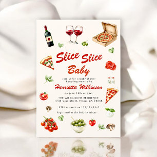Invitación Rebanada Rebanada Bebe Comida Italiana Fiesta de B