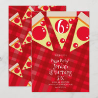 Rebanadas de pizza geométrica Fiesta Cumpleaños Ro