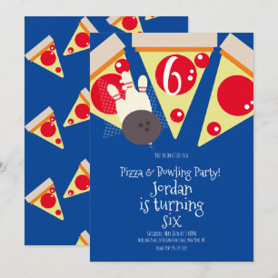Invitación Rebanadas De Pizza Geométrica Fiesta De Bolos Cump