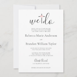 Invitación Rebecca Christian Cross & Heart Do Boda