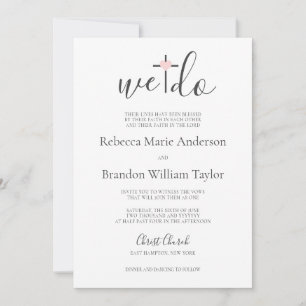 Invitación Rebecca Christian Cross & Heart Do Boda