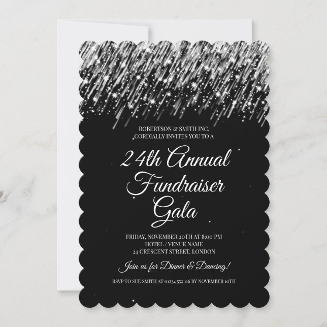 Invitación Recaudación de fondos corporativa formal: estrella (Anverso)