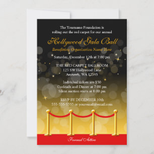 Invitación Recaudación de fondos de Hollywood en la alfombra