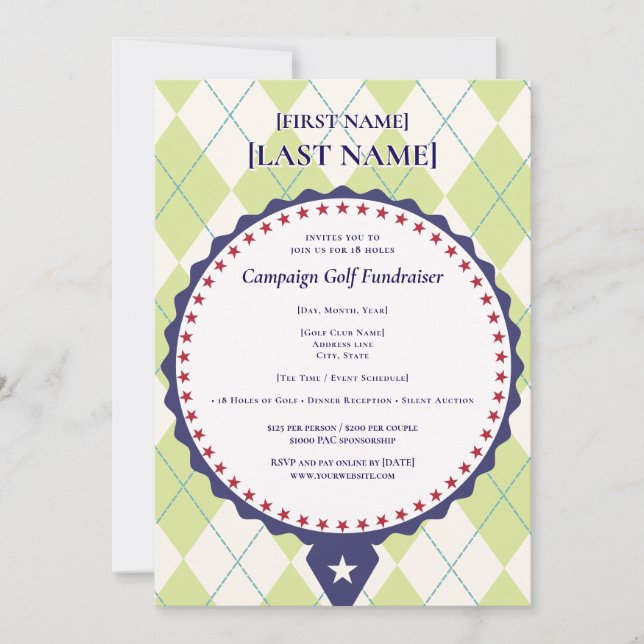 Invitación Recaudación de fondos para candias de golf en 2026 (Anverso)