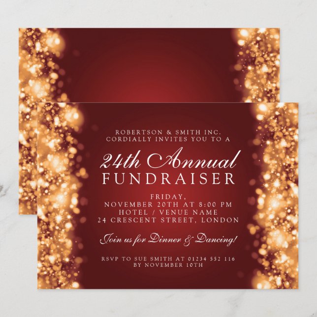 Invitación Recaudación de fondos para Fiestas corporativos Ga (Anverso / Reverso)