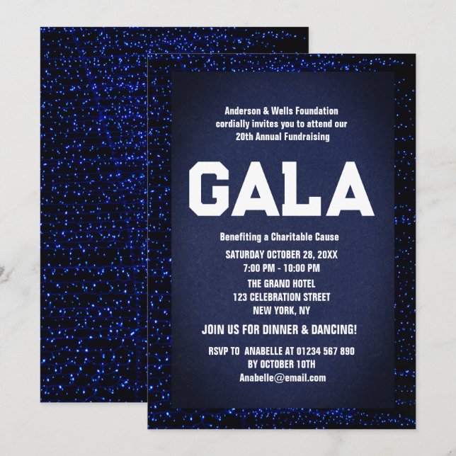 Invitación Recaudación de fondos para Fiestas de bolas de gal (Anverso / Reverso)