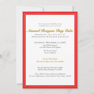 Invitación Recaudación de fondos para la Gala del Día de Reag