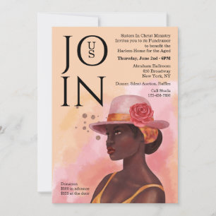 Invitación Recaudadora de fondos mujer afroamericana
